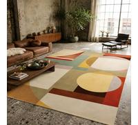 Strloepr Small Rugs 2 x 4 ft, 60 x 120 cm,Modern Geometric Abstract Beige Yellow Brown Pink Green Red White, Rug for Entryway Kitchen Hallway Mat, Bedroom Bedside Throw Carpet