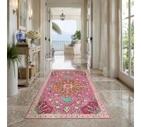 Strloepr Small Rugs 2 x 4 ft, 60 x 120 cm,Pattern Floral Geometric Pink Red Orange White Blue, Rug for Entryway Kitchen Hallway Mat, Bedroom Bedside Throw Carpet