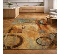 Strloepr Small Rugs 2 x 4 ft,Abstract Vintage Brown, Beige, Orange, Blue,Multicolor,60 x 120 cm, Rug for Entryway Kitchen Hallway Mat, Bedroom Bedside Throw Carpet