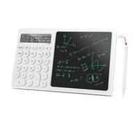 Stroagymoon Calculator Notepad Basic Calculator Pen Display with 8-Inch LCD Writing Tablet, Desktop Calculator with Writing Tablet, Small Calculator with Time