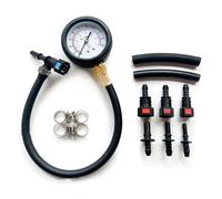 Stroagymoon Fuel Pressure Test Kit Fuel Pressure Gauge Black Metal+Rubber for Car, Motorcycle, Truck