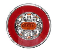 Stroagymoon Round LED 4 in 1 Truck Tail Light 12-24V Dynamic Tail Turn Signal Reverse Rear Brake Stop Light for Trailer Lorry RV