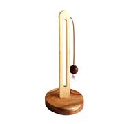 Stroagymoon Wooden Stand Up Paper Towel Roll Holder One-Handed Kitchen Paper Towel Dispenser, with Anti-Slip Weighted Wooden Base Easy Install Easy to Use