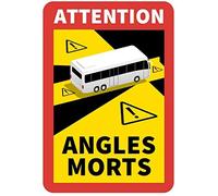 STROBO Attention Angles Morts/Blind Spot Signs for Buses and Caravans, 25 x 17 cm, Sticker Sign, France, with UV Protection, Especially for Outdoor Use, Pack of 6