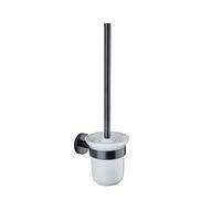 STROHM TEKA brush holder, Metal tempered glass, black, Medio
