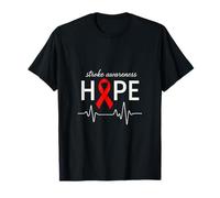 Stroke Awareness Hope - Ribbon Heartbeat T-Shirt