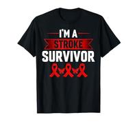 Stroke Awareness Month Red Ribbon I'm A Stroke Survivor T-Shirt