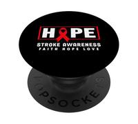 Stroke Awareness Shirt - Red Ribbon Hope Stroke Awareness PopSockets Adhesive PopGrip