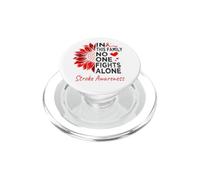 Stroke Awareness sunflower support Stroke red ribbon PopSockets PopGrip for MagSafe