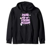 Stroke by Stroke We Grow Calm Growth Uplifting Quote Zip Hoodie
