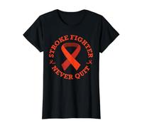 Stroke Fighter, Never Quit Value Graphic T-Shirt, Women, Black, L