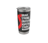 Stroke Survivor Brave Strong Grateful Hopeful Stroke Warrior Stainless Steel Insulated Tumbler