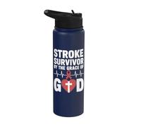 Stroke Survivor By The Grace of God Stainless Steel Insulated Water Bottle