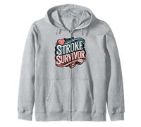 Stroke Survivor Floral Brain Design Zip Hoodie