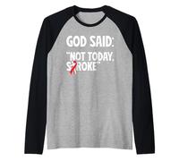 Stroke Survivor Gods Miracle Funny Stroke Recovery Raglan Baseball Tee