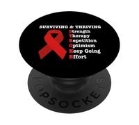 Stroke Survivor Red Ribbon Stroke Recovery Support Groups PopSockets Adhesive PopGrip