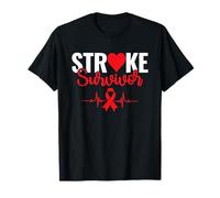 Stroke Survivor - Stroke Awareness Heart Red Ribbon T-Shirt