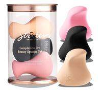 Strokes Beauty Lab Complexion Pro Beauty Blender Sponge, 3 Mixed Colors Set - Ergonomic Makeup Sponge and Beauty Blender, Essential Makeup and Blending Sponge, Multipurpose Makeup Kit Facial Sponge