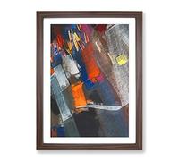 Strokes Of Colour In Abstract Modern Framed Print | A4 Walnut Framed Wall Art | Ready to Hang | Abstract Fantasy Picture | Living Room Bedroom Lounge Office