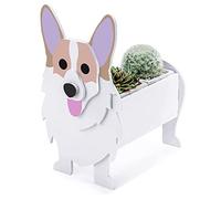 Strolfay Cute PVC Herb Garden Dog Flower Planter, Indoor/Outdoor Dog Planters, Perfect Birthday Gifts for Pet Lovers, 9.45 * 6.73 * 12.2in (Corgi)