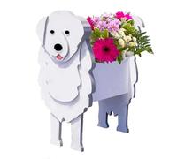strolfay Dog Flower Planter Gifts for Women,Cute PVC Dog Planters,Flower Pots Indoor Outdoor,Garden Planter for Birthday,Office,Pet Lovers 9.45 * 6.02 * 13.39in(Great Pyrenees)