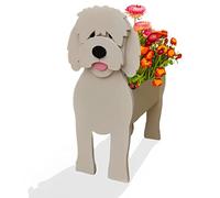 strolfay Dog Flower Planter Gifts for Women,Cute PVC Dog Planters,Flower Pots Indoor Outdoor,Garden Planter for Birthday,Office,Pet Lovers 9.45 * 7.17 * 13.39in(Golden Doodle)