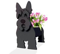 Strolfay Scottish Terrier Planter - Cute PVC Herb Garden, Dog Flower Pot for Outdoor Plants for Pet Lovers - 9.45 * 6.61 * 13.39in