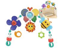 Stroller Arch Toy | Adjustable Activity Play Gym With Hanging Animal Toys Music Box Teether Mirror Windmill For Pram Crib Car Seat Travel | Portable ABS Sensory Development Toy For
