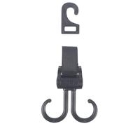 Stroller Bag Hook, Baby Stroller Clips Organizer, Non-Slip Multipurpose Rotatable Hanger, Sturdy Build, Double Hooks for Headrest Purse Wheelchair Travel Use, Black, 16x9.8cm