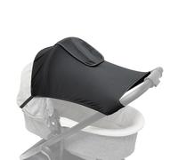 Stroller Bumper Extension - Black Cotton UV Protection Canopy | Double Sided Foldable and Adjustable Bumper with Breathable Mesh, Rain Cover, Travel Use | Blanket