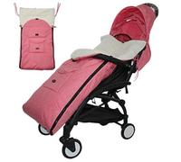 Stroller Bunting Bag, Universal Thick Warm Stroller Footmuff with Plush Lining, Cozy Stroller Sleeping Bag, Zipper Stroller Cover for Winter, Most Strollers, Prams (Pink)