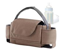 Stroller Caddy with Cup Holder, Large Capacity Stroller Organizers Straps Adjustable Bags, Outdoor Nursing Supplies for Diapers, Water Bottle, Nursing Bottle, Toys, Phones