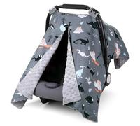 Stroller Canopy, 39X28 Inch Multi-Use Soft Warm Nursing Cover, Peek-a-Boo Opening Car Seat Cover Baby, Cute Cow Print Baby Stuff for Indoor Outdoor, Stroller Canopy, Nursing