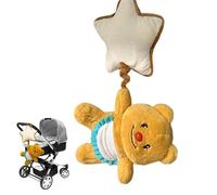 Stroller Car Seat Rattle | Butter Bear Plush Pendant Bell with Star Carseat Rattle | Soft Sensory Toy Chime Activity Music Box for Stroller