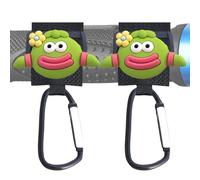 Stroller Carabiner Clip Set, 2-Pack Heavy Duty Strap with Lock, Multipurpose Oxford Cloth Hook for Shopping Cart, Wheelchair, Baby Gear Attachment, Convenient Organizer for On-The-Go Parents