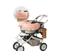 Stroller Cover for Pets, Stroller not Included, Comforter, Margaret The Lace Edition, Harryspet, Stroller Guard, Pet Stroller Front Section Guard, Cover only (Coral Pink)