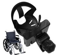 Stroller Cup Holder | Electric Scooter Cup Holder Accessory, 360° Rotating Organizer 2 in 1 Non-Slip for Wheelchair, Walker, Bike and Rollator