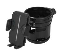 Stroller Cup Holder Phone Holder 360 Rotation Dual Cup Groove Bottle Holder Drink Holder Scooter Bike 360 Degree Rotation Dual Cup Groove Bottle Holder (Black)