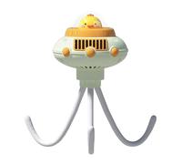Stroller Fan, Whisper-Quiet, Auto-Oscillation, Warm-Tone Night Light, 3600mAh Rechargeable Battery, Dense Grill, Designed for Crib, Car Seat, Travel and Camping (Green) Ytp295 (A, One Size)