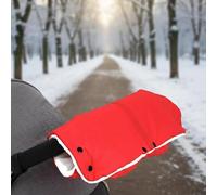 Stroller Fleece Hand Muff,Pram Gloves for Stroller, Baby Carriage Fleece Hand Gloves,Waterproof Windproof Breathable Anti-Freeze Extra Thick Warm Winter Baby Carriage Handmuffs (Red)