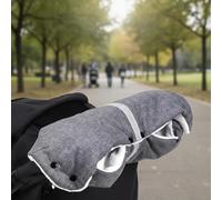 Stroller Fleece Hand Muff,Pram Gloves for Stroller, Baby Carriage Fleece Hand Gloves,Waterproof Windproof Breathable Anti-Freeze Extra Thick Warm Winter Baby Carriage Handmuffs (Gray)