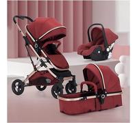 Stroller for Infant to Toddler Pushchair Baby Stroller 3 in 1 Carriage Luxury Folding Camping Two-Way Stroller Organizer and Cotton Blanket/Mommy Bag (Color : B)