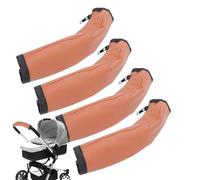 Stroller Handle Cover - Baby Stroller Armrest Cover | Leather Stroller Handle Cover | Removal Washable Zippered PU Leather Stroller Handle Sleeve | Elastic Non-Slip Comfortable Baby Pram Accessories
