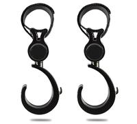 Stroller Hooks - 360 Degree Rotatable Metal Design, Strong Weight Support and Secure Grip, Universal Stroller Clips Diaper Bag Holder Long Lasting Convenience | Travel Walks Malls Outings