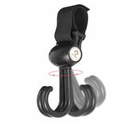 Stroller Hooks,360 Degree Rotating Heavy-Duty Hanger | with Straps Stroller Hooks Heavy Duty - for Mom Diaper Groceries Purses Backpack Wheelchair Shopping Travel Organization
