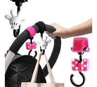 Stroller Hooks,4 Pack Stroller Hooks for Hanging Bags and Shopping, Holds Up to 5lbs Large Stroller Clip,Stroller Accessories for Mommy(Abstract Butterfly)