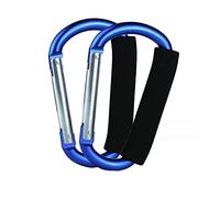 Stroller Hooks by Baby,2 pcs Carabiner Stroller Hook Organizer for Hanging Purses, Diaper Bag, Shopping Bags. Clip Fits Single/Twin Travel Systems, Car Seats and Joggers (Blue)