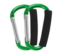 Stroller Hooks by Baby,2 pcs Carabiner Stroller Hook Organizer for Hanging Purses, Diaper Bag, Shopping Bags. Clip Fits Single/Twin Travel Systems, Car Seats and Joggers (Green)