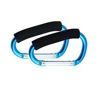 Stroller Hooks by Baby,Large Stroller Hooks for Mommy, 2 pcs Carabiner Stroller Hook Organizer for Hanging Purses, Diaper Bag, Shopping Bags. (Sky Blue)
