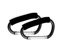 Stroller Hooks by Baby,Large Stroller Hooks for Mommy, 2 pcs Carabiner Stroller Hook Organizer for Hanging Purses, Diaper Bag, Shopping Bags. (Black)